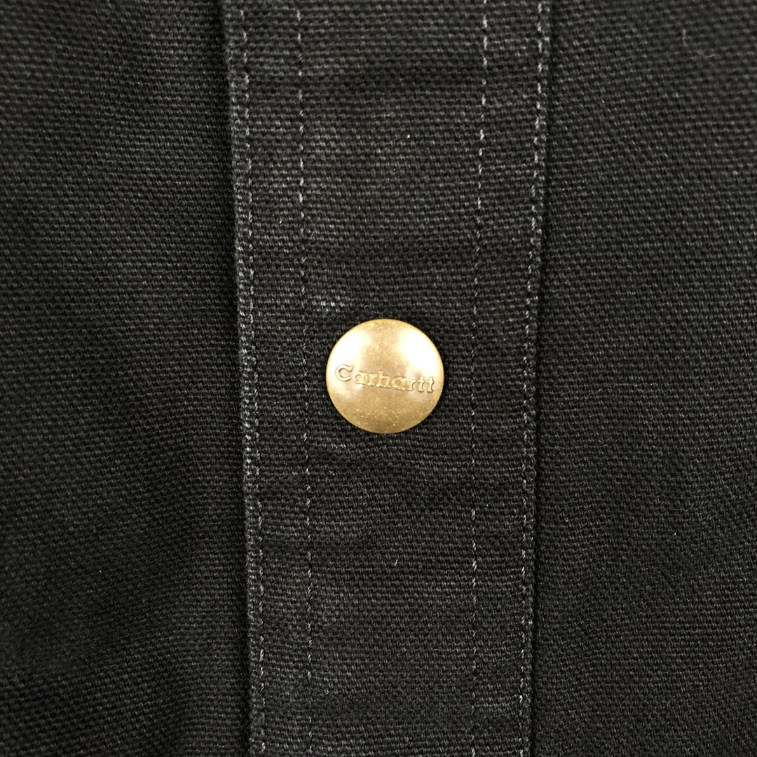 Carhartt Double D Tong Advertising Long-Sleeve Duck Work Shirt, Men's Size L (approx.) cotton black type Vintage Second Hand