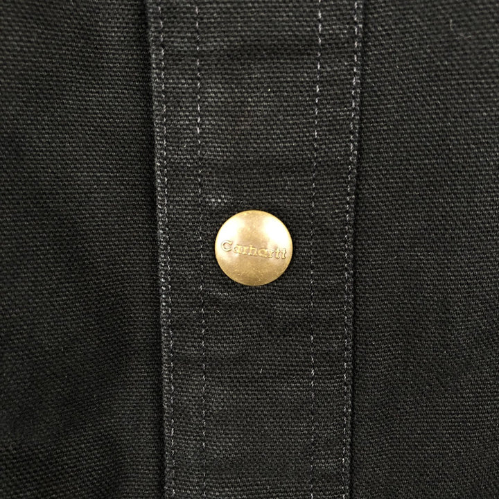 Carhartt Double D Tong Advertising Long-Sleeve Duck Work Shirt, Men's Size L (approx.) cotton black type Vintage Second Hand