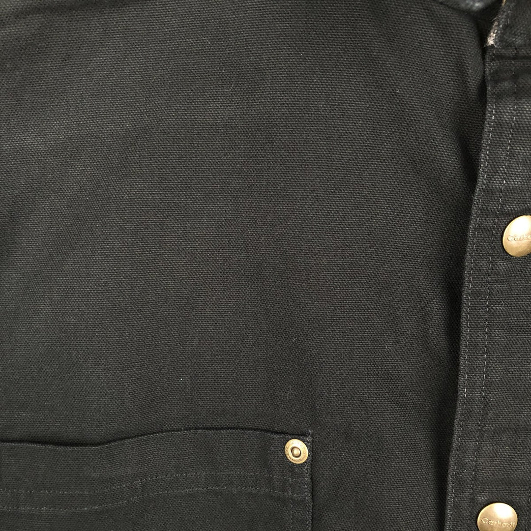 Carhartt Double D Tong Advertising Long-Sleeve Duck Work Shirt, Men's Size L (approx.) cotton black type Vintage Second Hand