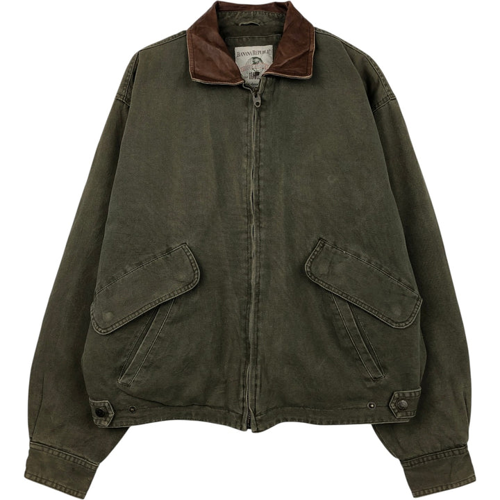 80s-90'S Banana Republic Travel Duck Cotton Blouson, Men's Size S (approx.), Vintage cotton Khaki type Vintage Second Hand