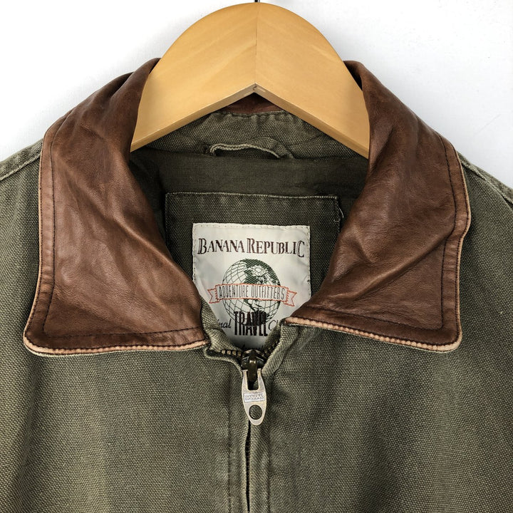 80s-90'S Banana Republic Travel Duck Cotton Blouson, Men's Size S (approx.), Vintage cotton Khaki type Vintage Second Hand