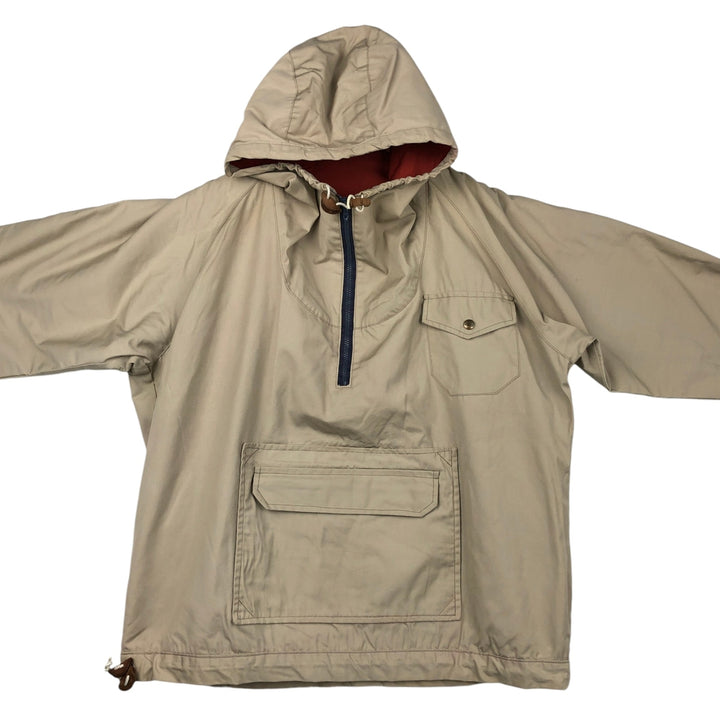 70s-80'S CLASS-5 Reversible Warm-Up Pullover Anorak Parka, Made in USA, Men's XL Equivalent, Vintage unclear Beige type Vintage Second Hand