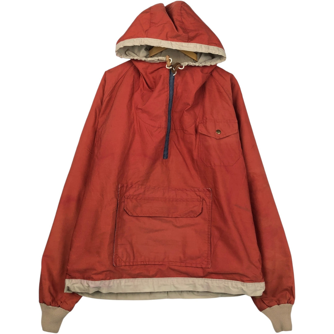 70s-80'S CLASS-5 Reversible Warm-Up Pullover Anorak Parka, Made in USA, Men's XL Equivalent, Vintage unclear Beige type Vintage Second Hand