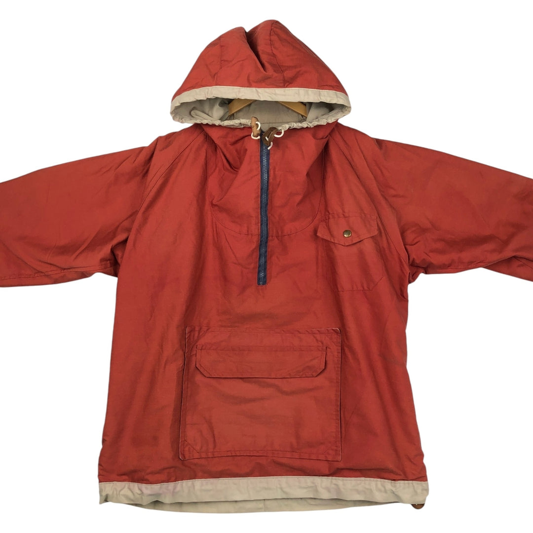 70s-80'S CLASS-5 Reversible Warm-Up Pullover Anorak Parka, Made in USA, Men's XL Equivalent, Vintage unclear Beige type Vintage Second Hand