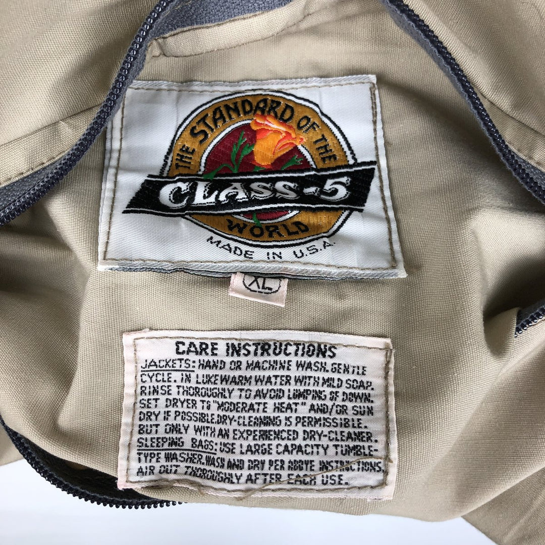 70s-80'S CLASS-5 Reversible Warm-Up Pullover Anorak Parka, Made in USA, Men's XL Equivalent, Vintage unclear Beige type Vintage Second Hand
