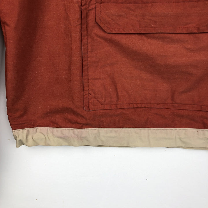 70s-80'S CLASS-5 Reversible Warm-Up Pullover Anorak Parka, Made in USA, Men's XL Equivalent, Vintage unclear Beige type Vintage Second Hand