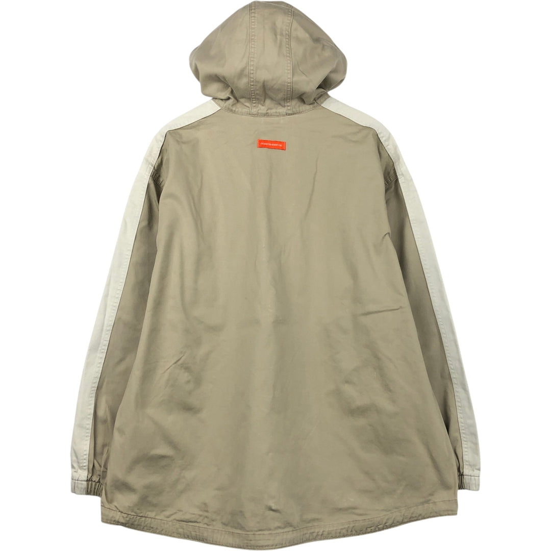 90'S Nike Cotton Pullover Anorak Hoodie, Men's Size XL (Equivalent), Vintage cotton Beige type Vintage Second Hand