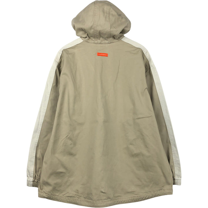 90'S Nike Cotton Pullover Anorak Hoodie, Men's Size XL (Equivalent), Vintage cotton Beige type Vintage Second Hand
