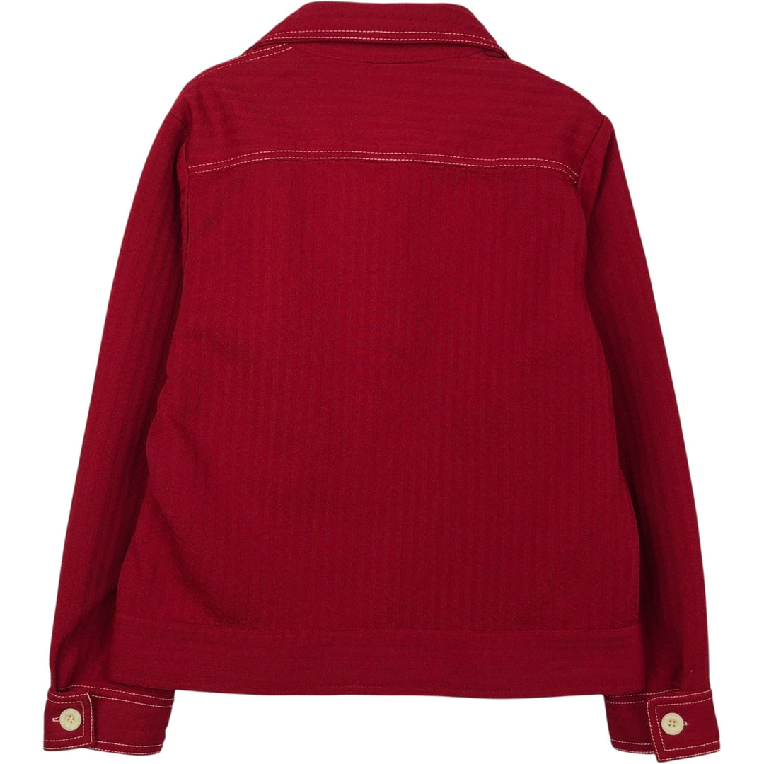 Capucci Open Collar Shirt Jacket, Men's Size S (approx.), Vintage polyester burgundy type Vintage Second Hand