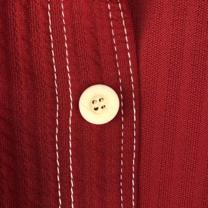 Capucci Open Collar Shirt Jacket, Men's Size S (approx.), Vintage polyester burgundy type Vintage Second Hand