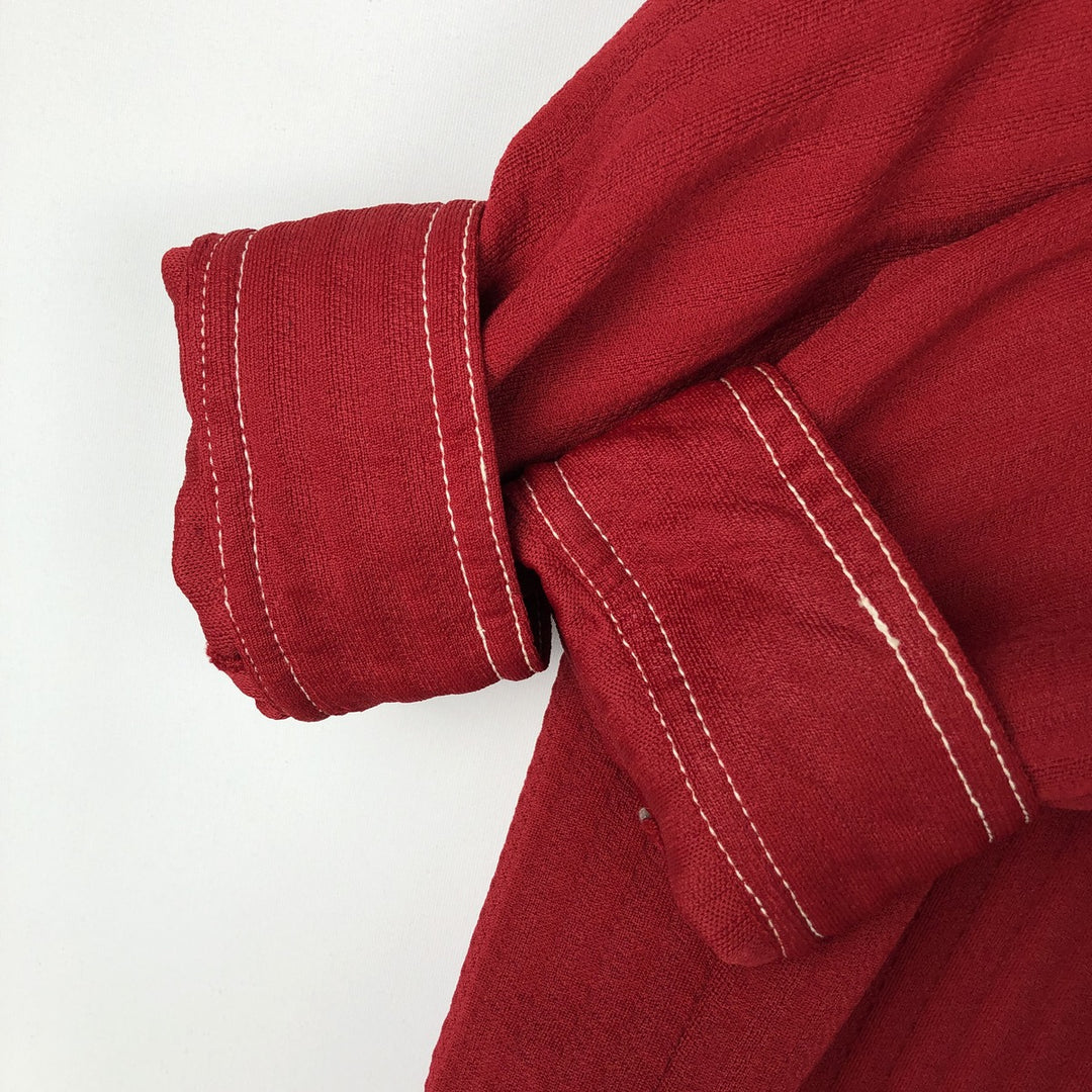 Capucci Open Collar Shirt Jacket, Men's Size S (approx.), Vintage polyester burgundy type Vintage Second Hand