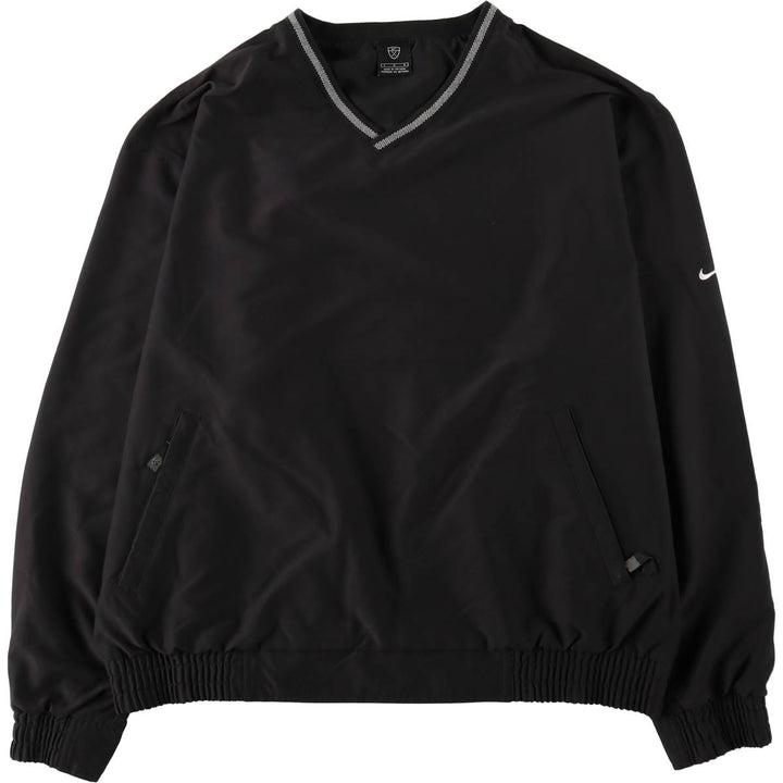 Nike Golf V-neck warm-up pullover, men's size L polyester black type Vintage Second Hand