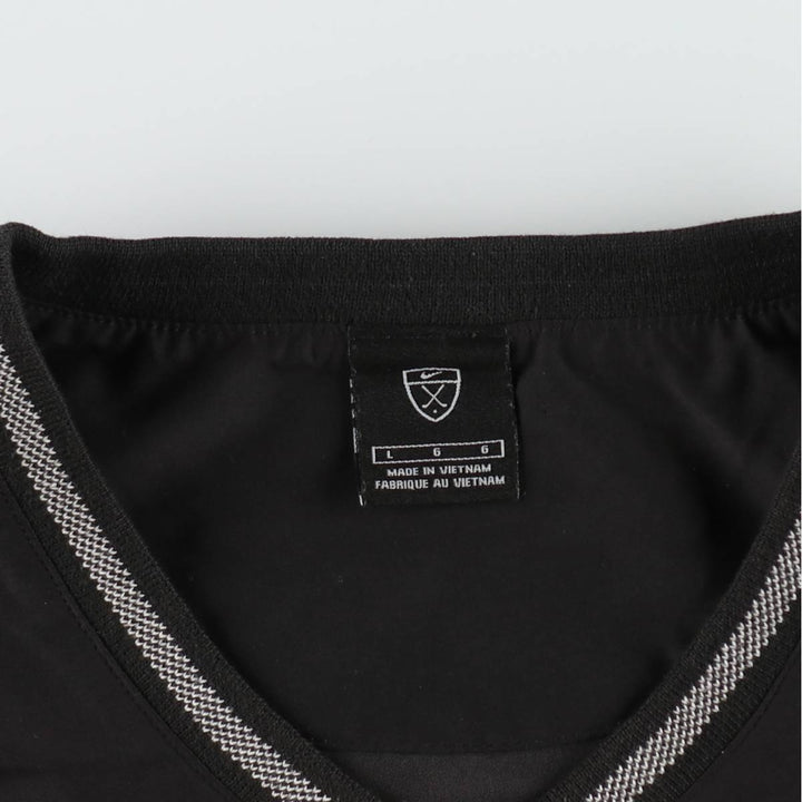 Nike Golf V-neck warm-up pullover, men's size L polyester black type Vintage Second Hand