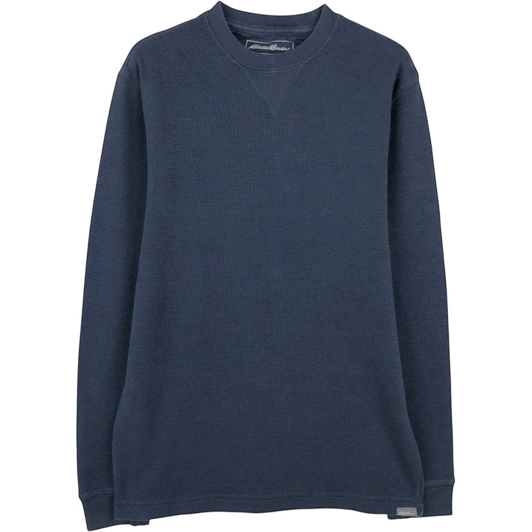 Eddie Bauer Thermal Long-Sleeve T-Shirt, Men's Size S cotton navy blue type Vintage Second Hand