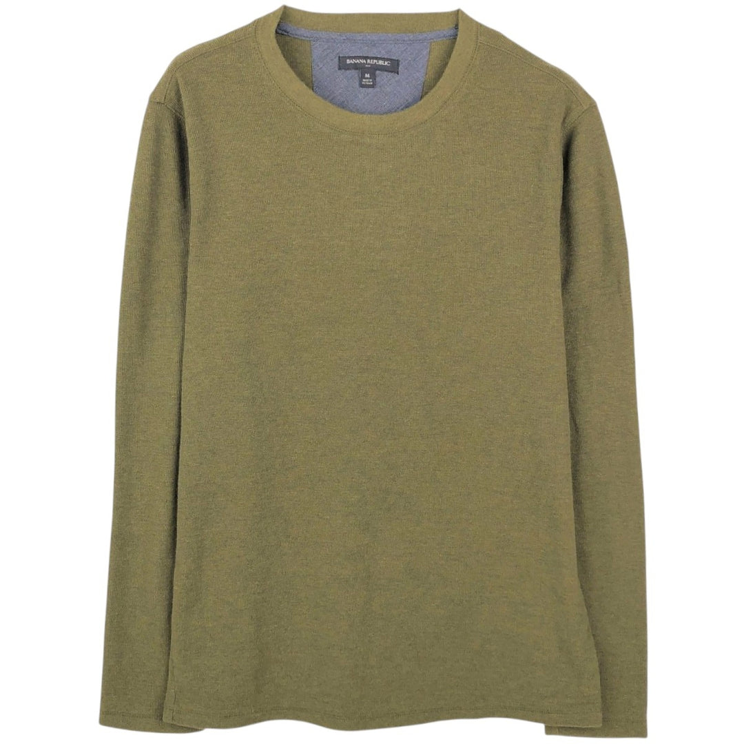 Banana Republic Thermal Long-Sleeve T-Shirt, Waffle Knit, Men's Size M (equivalent) unclear Khaki type Vintage Second Hand