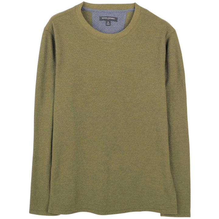 Banana Republic Thermal Long-Sleeve T-Shirt, Waffle Knit, Men's Size M (equivalent) unclear Khaki type Vintage Second Hand