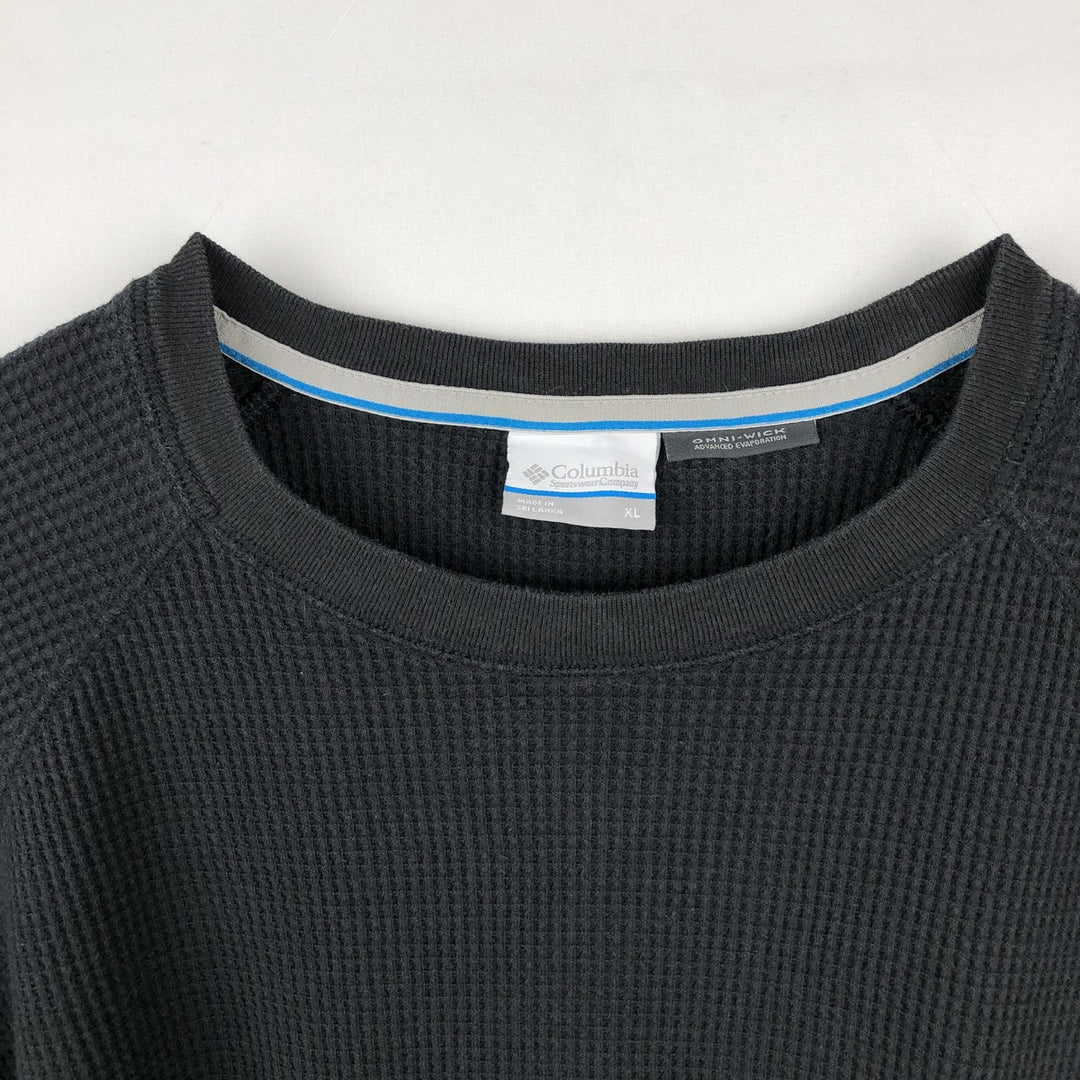 Columbia OMNI-WICK Thermal Long-Sleeve T-Shirt, Men's Size XL (approx.) cotton black type Vintage Second Hand
