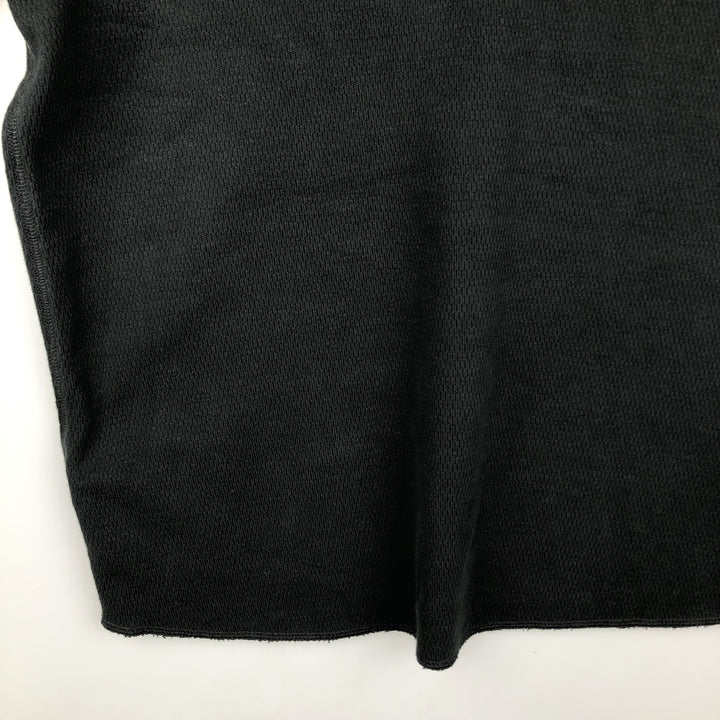 90'S J.Crew Henley Neck Thermal Long-Sleeve T-Shirt, Honeycomb Pattern, Men's Size XL (Equivalent), Vintage cotton black type Vintage Second Hand