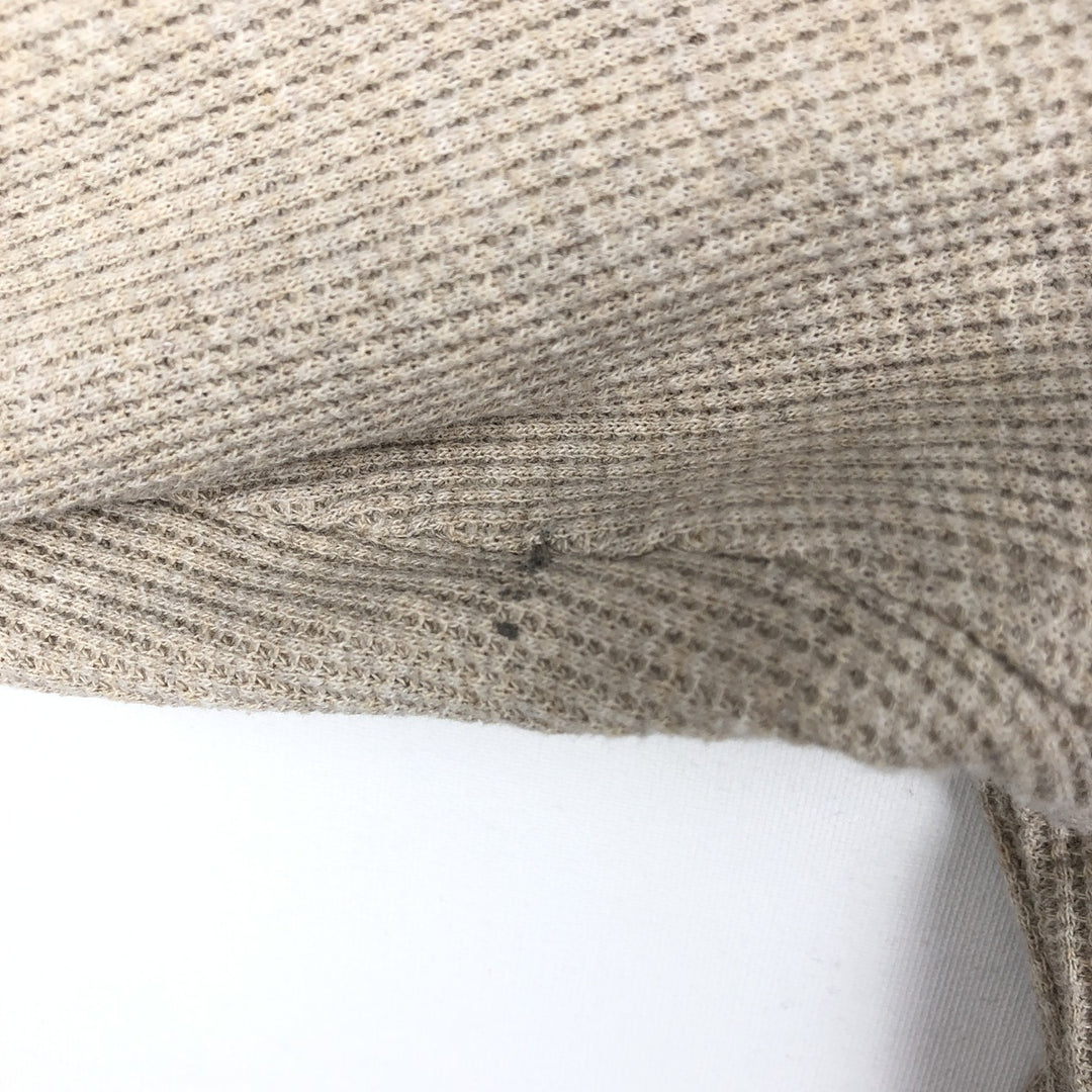 St. John's Bay Henley Neck Thermal Long-Sleeve T-Shirt, Men's Size M (approx.) cotton Beige type Vintage Second Hand