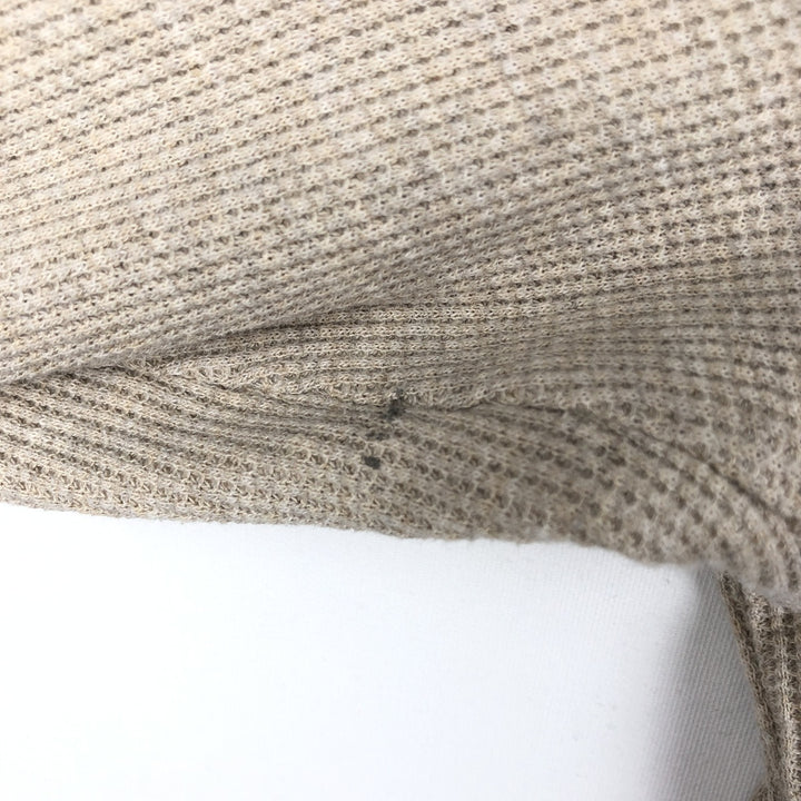 St. John's Bay Henley Neck Thermal Long-Sleeve T-Shirt, Men's Size M (approx.) cotton Beige type Vintage Second Hand