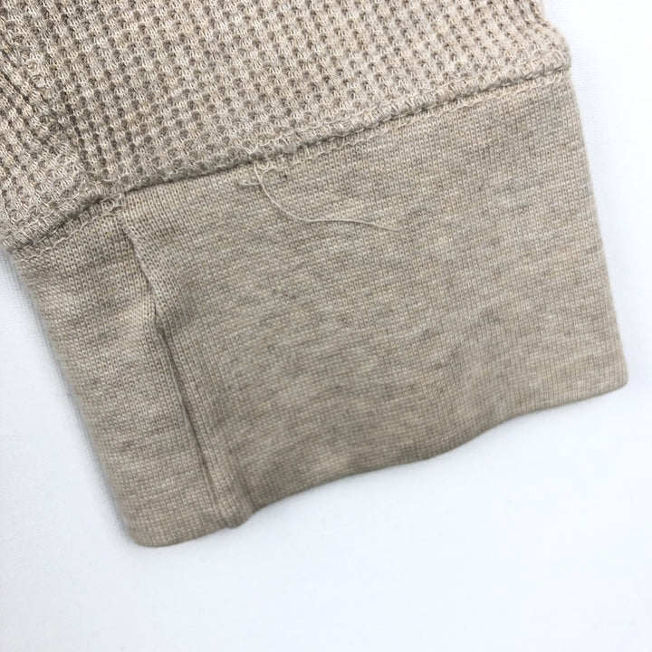 St. John's Bay Henley Neck Thermal Long-Sleeve T-Shirt, Men's Size M (approx.) cotton Beige type Vintage Second Hand
