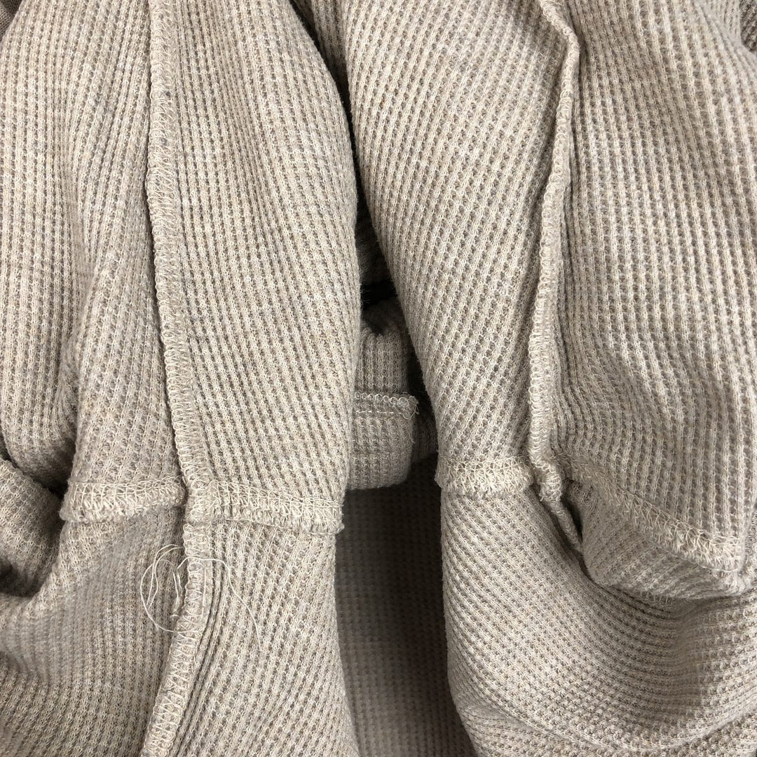 St. John's Bay Henley Neck Thermal Long-Sleeve T-Shirt, Men's Size M (approx.) cotton Beige type Vintage Second Hand