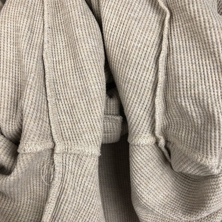 St. John's Bay Henley Neck Thermal Long-Sleeve T-Shirt, Men's Size M (approx.) cotton Beige type Vintage Second Hand