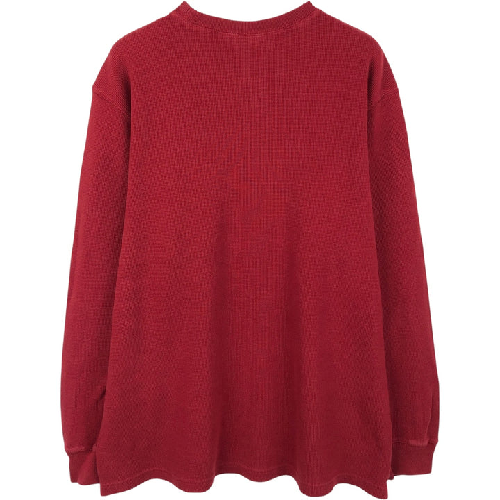 Eddie Bauer Thermal Long-Sleeve T-Shirt, Men's Size L (approx.) cotton burgundy type Vintage Second Hand