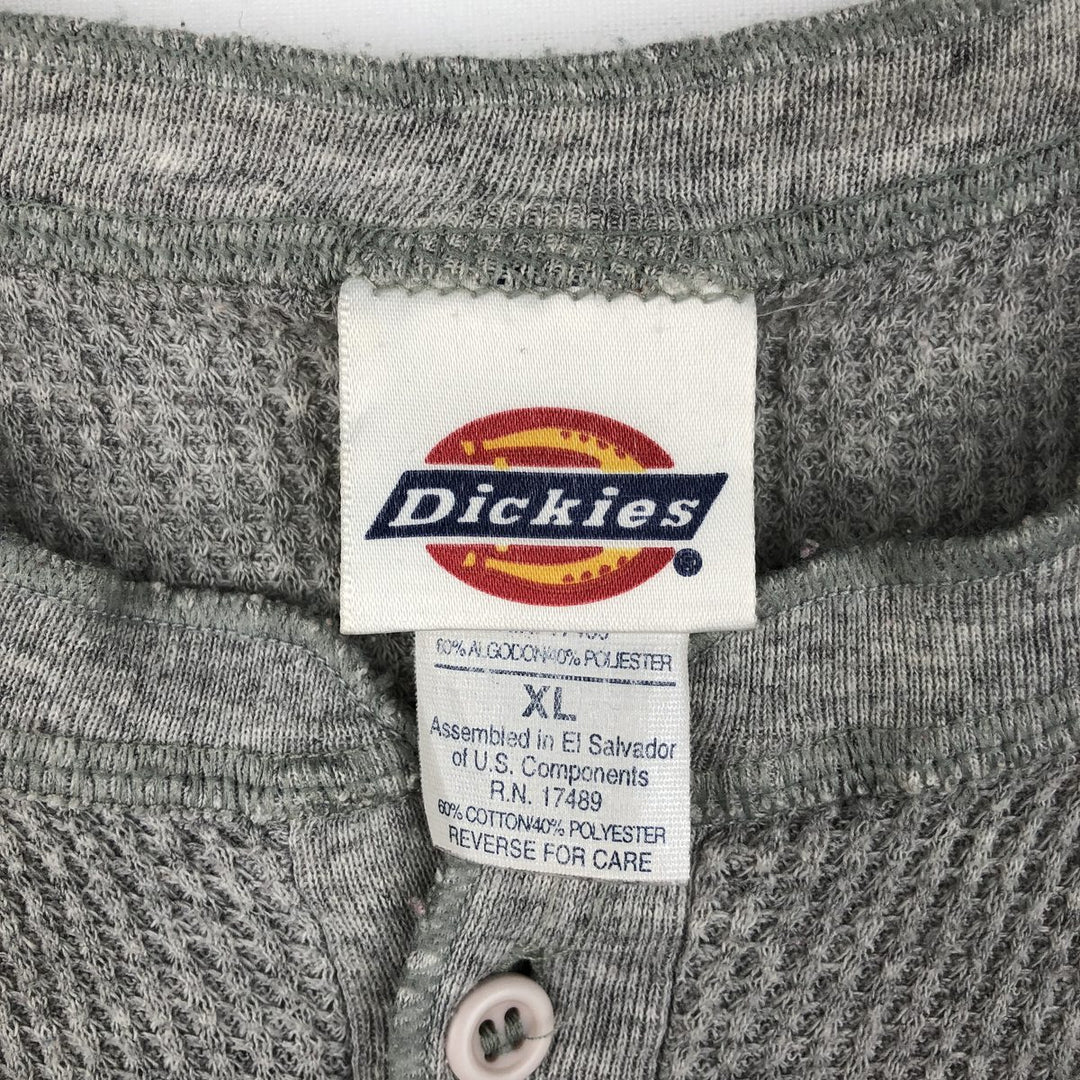 Dickies Henley Neck Thermal Long T-Shirt, Men's XL cotton gray type Vintage Second Hand