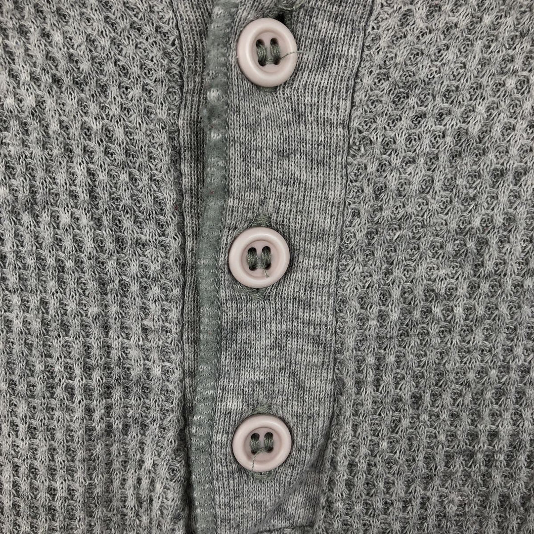 Dickies Henley Neck Thermal Long T-Shirt, Men's XL cotton gray type Vintage Second Hand