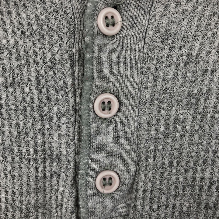 Dickies Henley Neck Thermal Long T-Shirt, Men's XL cotton gray type Vintage Second Hand
