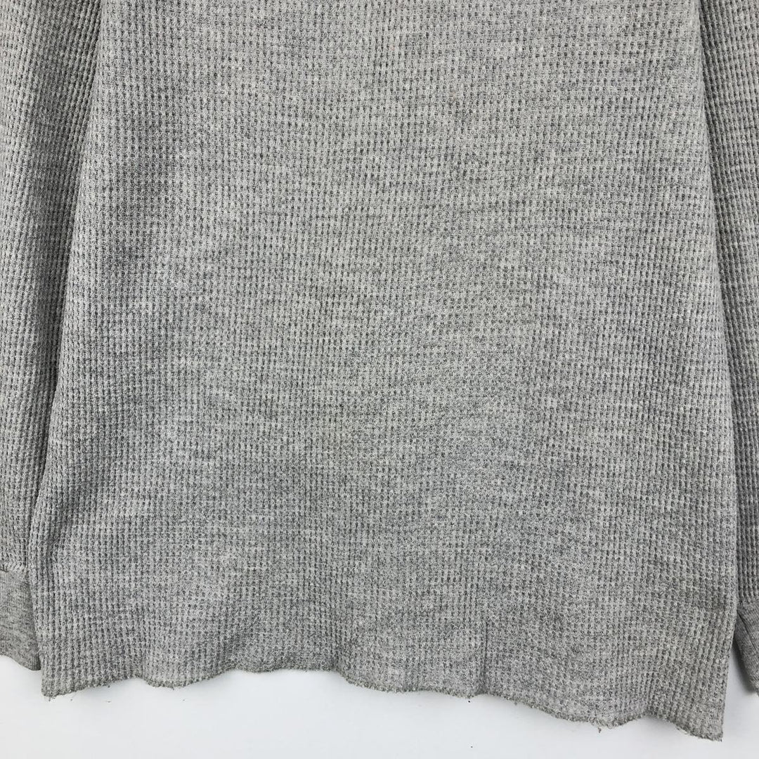 Dickies Henley Neck Thermal Long T-Shirt, Men's XL cotton gray type Vintage Second Hand