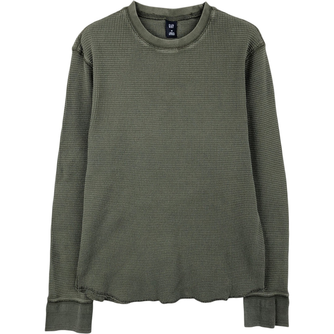 2000'S GAP Thermal Long T-Shirt, Waffle, Men's Size M cotton Khaki type Vintage Second Hand