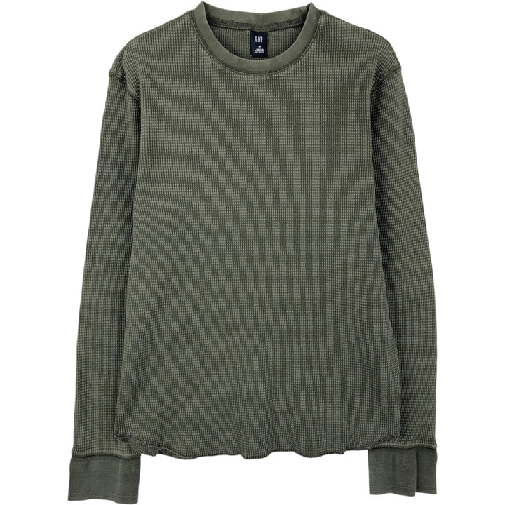 2000'S GAP Thermal Long T-Shirt, Waffle, Men's Size M cotton Khaki type Vintage Second Hand