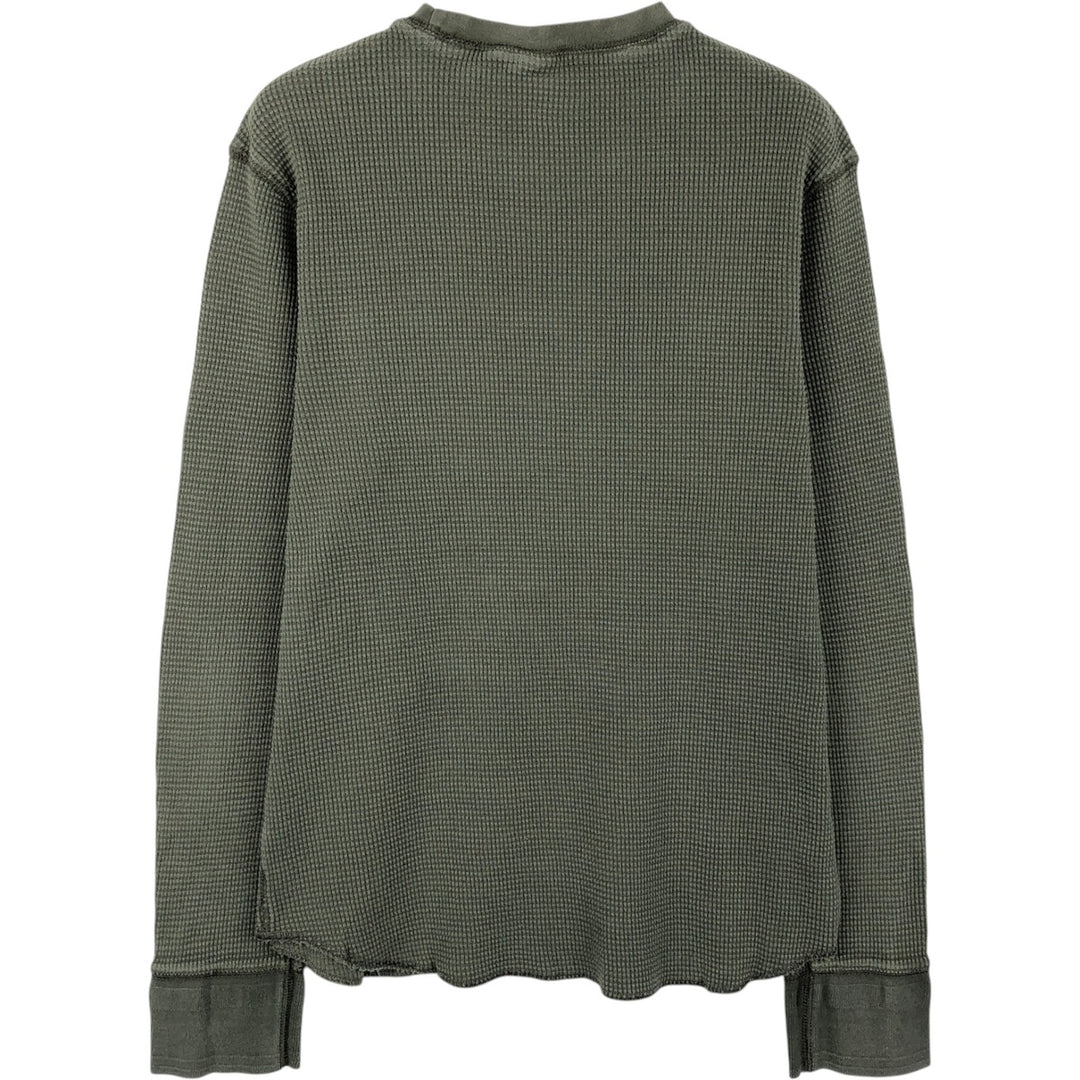 2000'S GAP Thermal Long T-Shirt, Waffle, Men's Size M cotton Khaki type Vintage Second Hand
