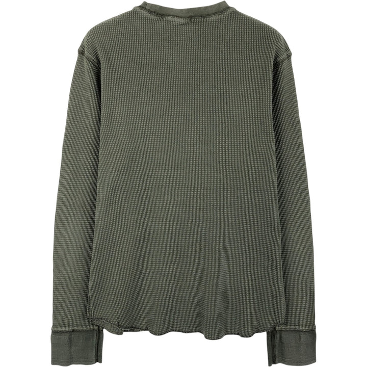 2000'S GAP Thermal Long T-Shirt, Waffle, Men's Size M cotton Khaki type Vintage Second Hand