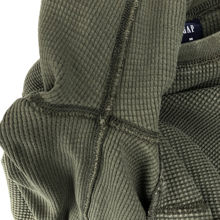2000'S GAP Thermal Long T-Shirt, Waffle, Men's Size M cotton Khaki type Vintage Second Hand