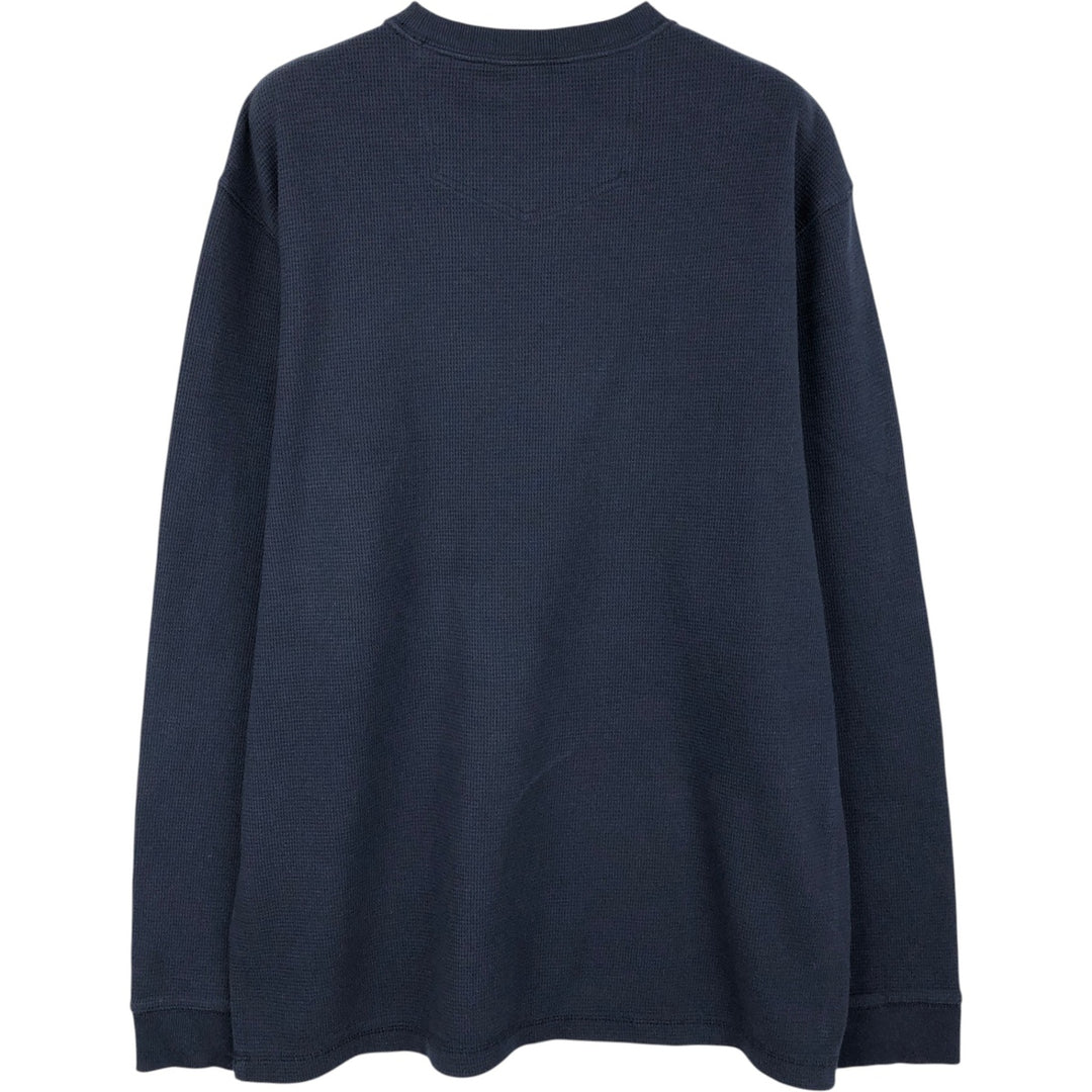 Eddie Bauer Thermal Long-Sleeve T-Shirt, Men's Size L (approx.) cotton navy blue type Vintage Second Hand