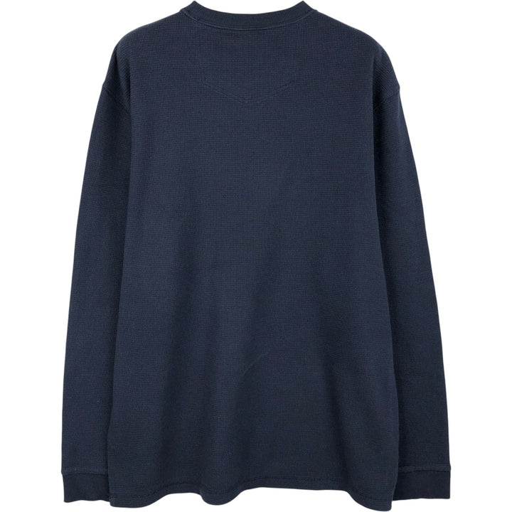 Eddie Bauer Thermal Long-Sleeve T-Shirt, Men's Size L (approx.) cotton navy blue type Vintage Second Hand