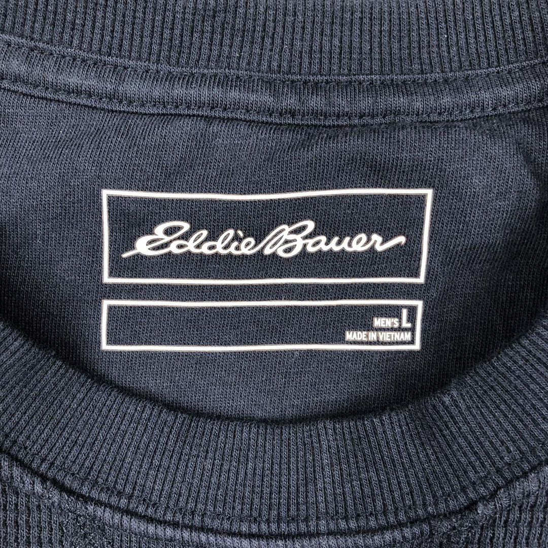 Eddie Bauer Thermal Long-Sleeve T-Shirt, Men's Size L (approx.) cotton navy blue type Vintage Second Hand