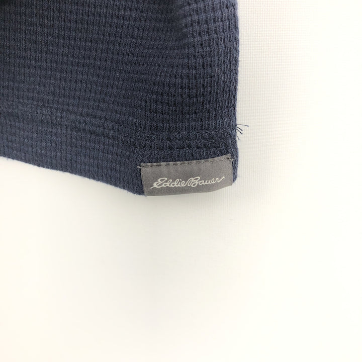 Eddie Bauer Thermal Long-Sleeve T-Shirt, Men's Size L (approx.) cotton navy blue type Vintage Second Hand