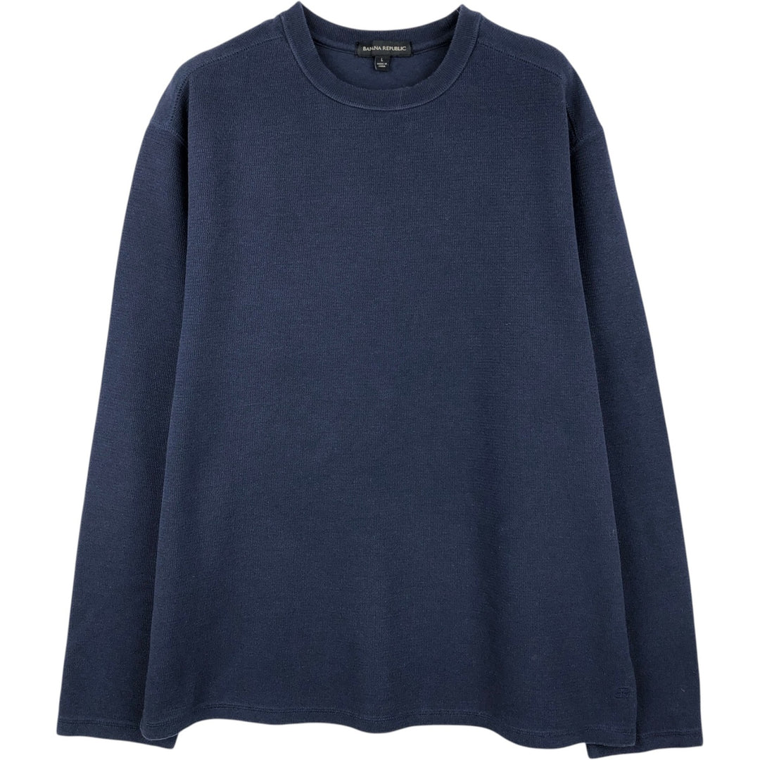 2000'S Banana Republic Thermal Long T-Shirt, Men's Size L cotton navy blue type Vintage Second Hand