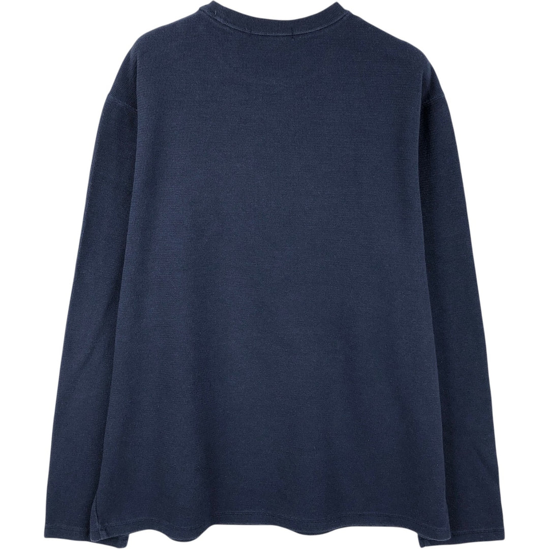 2000'S Banana Republic Thermal Long T-Shirt, Men's Size L cotton navy blue type Vintage Second Hand