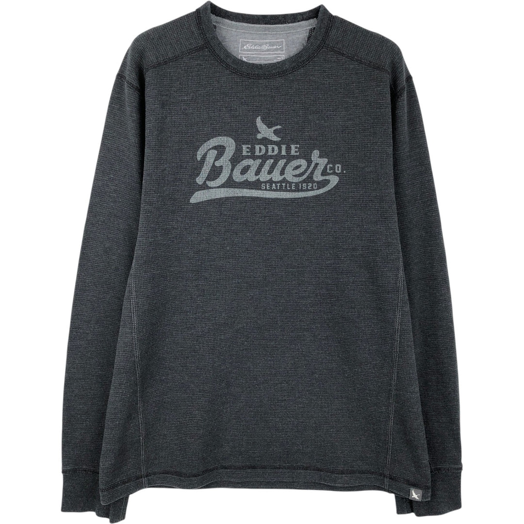 Eddie Bauer Thermal Long-Sleeve T-Shirt, Men's Size S cotton Charcoal Vintage Second Hand