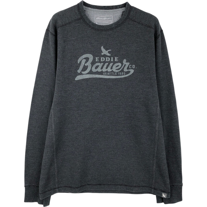 Eddie Bauer Thermal Long-Sleeve T-Shirt, Men's Size S cotton Charcoal Vintage Second Hand