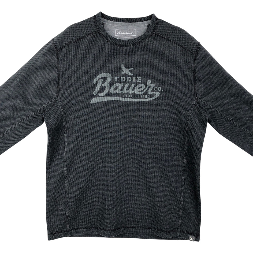 Eddie Bauer Thermal Long-Sleeve T-Shirt, Men's Size S cotton Charcoal Vintage Second Hand