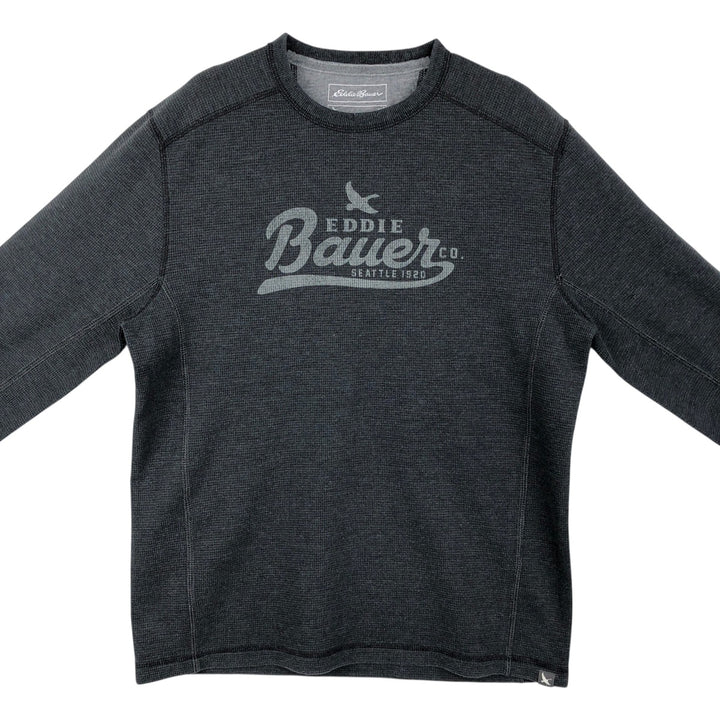 Eddie Bauer Thermal Long-Sleeve T-Shirt, Men's Size S cotton Charcoal Vintage Second Hand