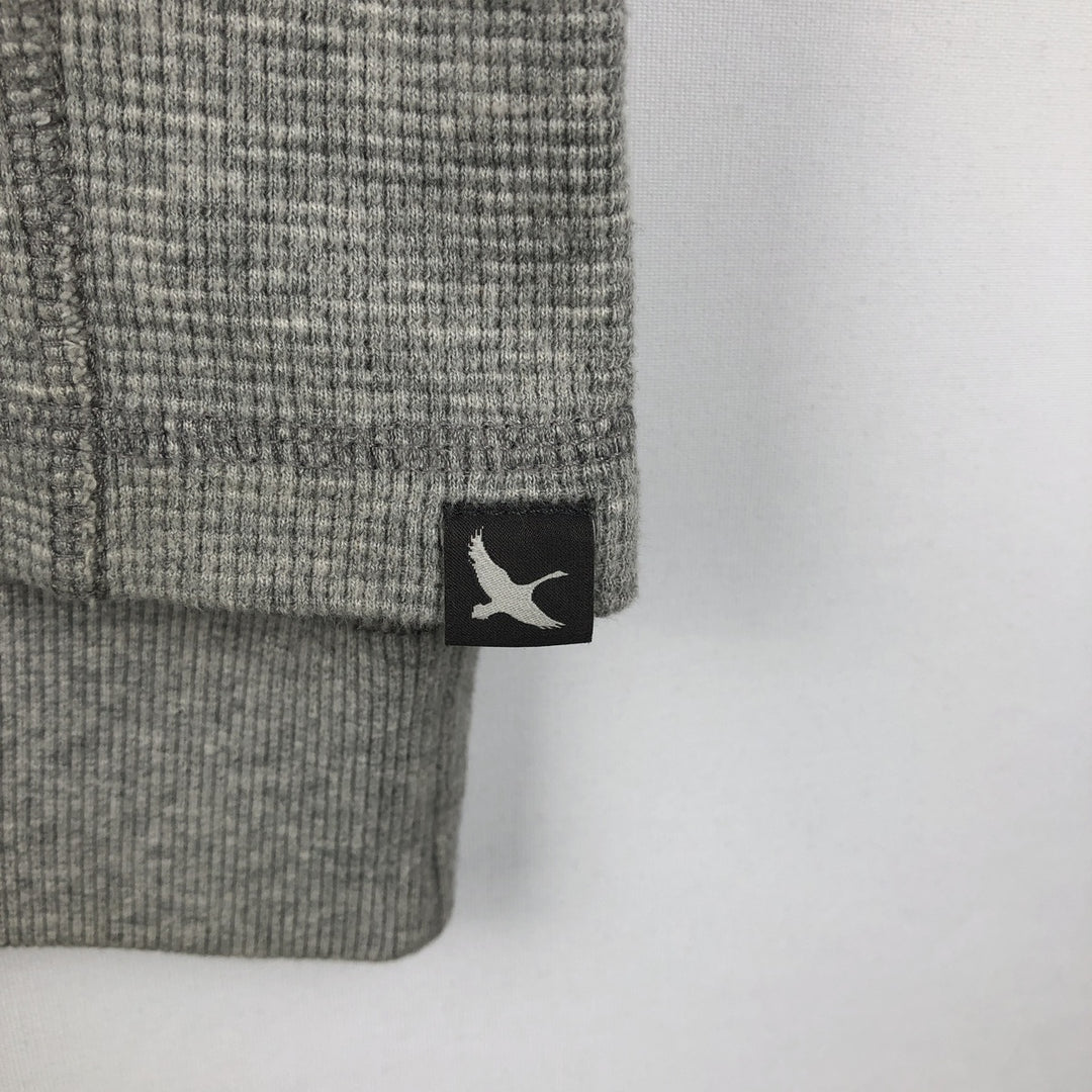 Eddie Bauer Henley Neck Thermal Long T-Shirt Waffle Men's M Size cotton gray type Vintage Second Hand