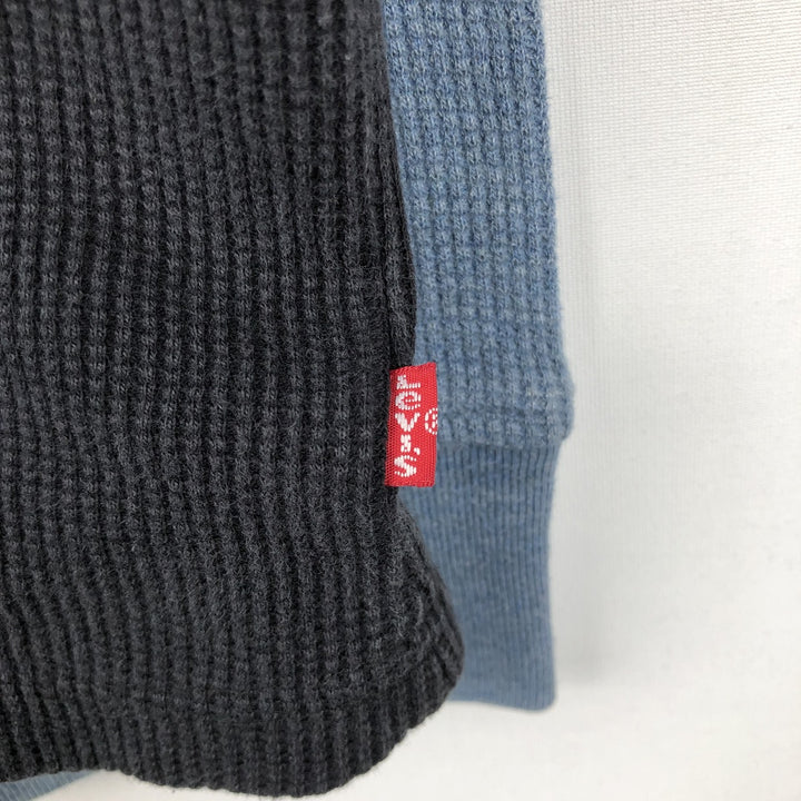 Levi's Thermal Long-Sleeve Waffle T-Shirt, Men's Size XL (equivalent) cotton black type Vintage Second Hand