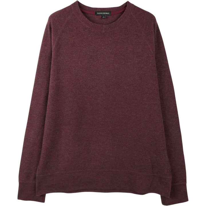 Banana Republic Thermal Long T-Shirt, Men's Size L cotton Red type red-purple Vintage Second Hand